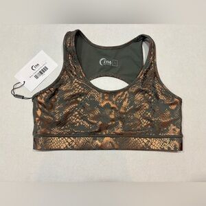 Zyia Mossy Copperhead Racer Bra, NWT Large